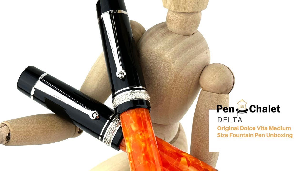 Delta Original Dolce Vita Medium Size Fountain Pen Unboxing - YouTube
