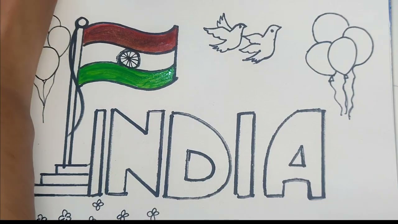 Republic day theme art || flag Drawing and colouring video || Flag drawing for kids