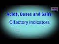 Acids bases and salts  olfactory indicators
