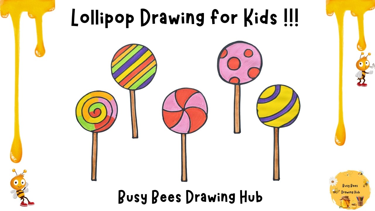Рисование леденца для детей 🍭 | Простой рисунок конфеты шаг за шагом | Как нарисовать леденец | Р...