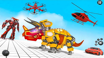 Dino Robot Car Game: Yellow Flying Robot Transforming Game 21 #2 - Android Gameplay