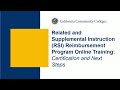 RSI Reimbursement Program Online Training: Certification and Next Steps