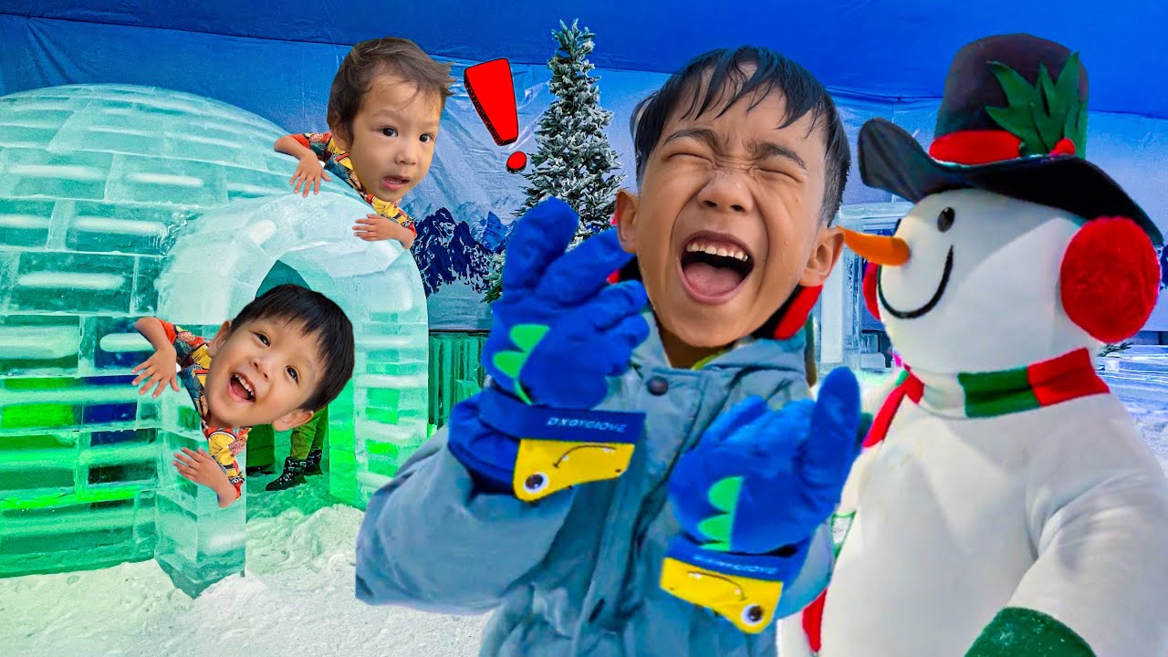 ตามหาสโนว์แมน เจอช้าง กวาง หมีขั้วโลก นกเพนกวินน้ำแข็ง เล่นหิมะที่ Ice Magic  : พี่โฟล์คและน้องแฝด