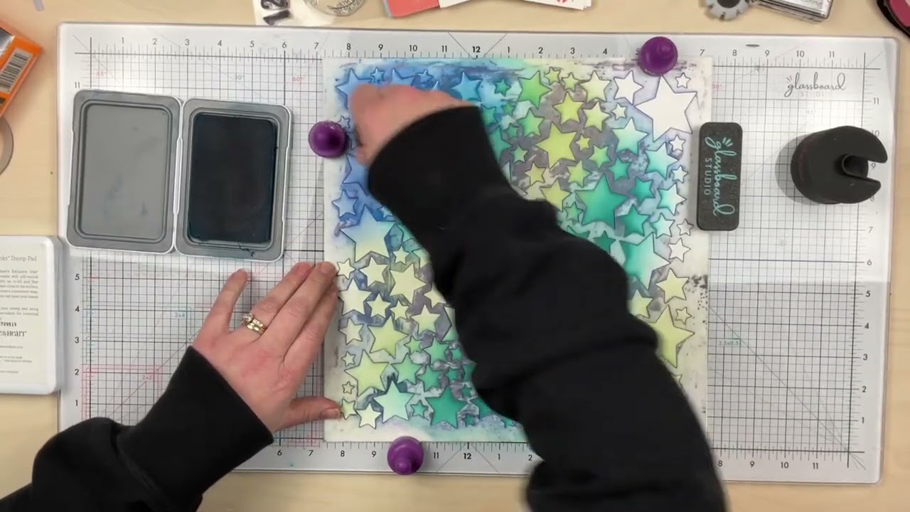 Background Process: All Star Stencil // Sunday Night Mixed Media Backgrounds