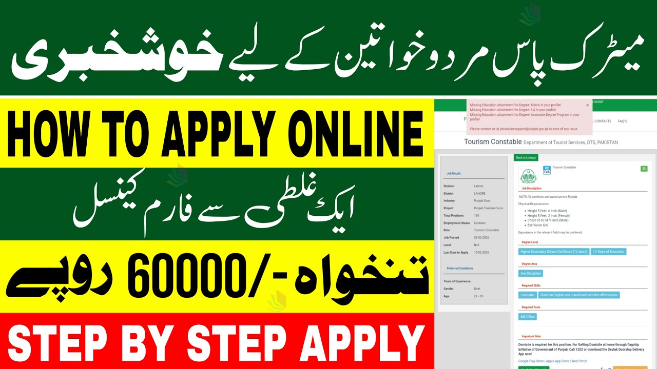 How to Apply for Punjab Tourism Jobs 2026 | Step-by-Step Application Guide | DTS Punjab