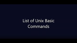 Unix tutorial   - List of Basic Commands