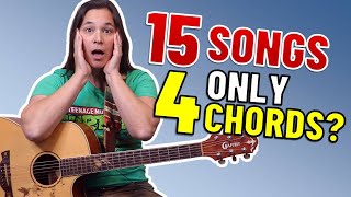 Vignette de la vidéo "Play 15 Guitar Songs with ONLY 4 Chords & 2 Strums // Great for BEGINNERS"