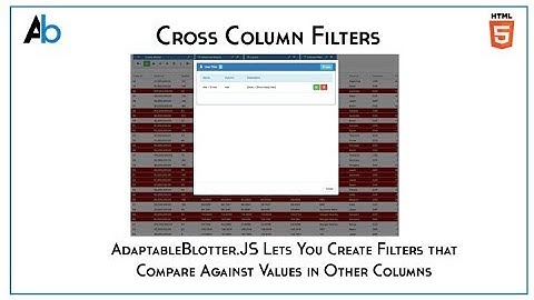 Cross Column Filters in AdaptableBlotter.JS