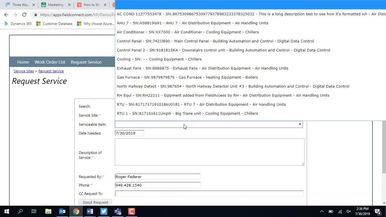 Customer Portal Demo by FieldConnect