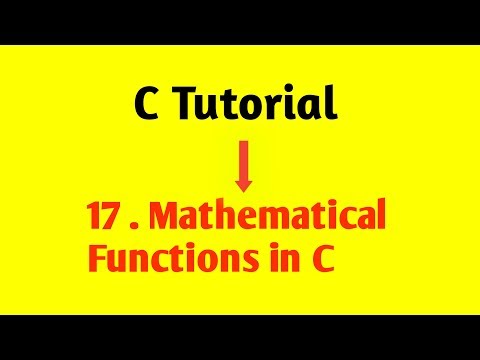 Mathematical Functions in C-part 17(Tamil)