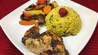 Guyana Kitchri/herb and chilli chicken and vegetable Stir Fry
