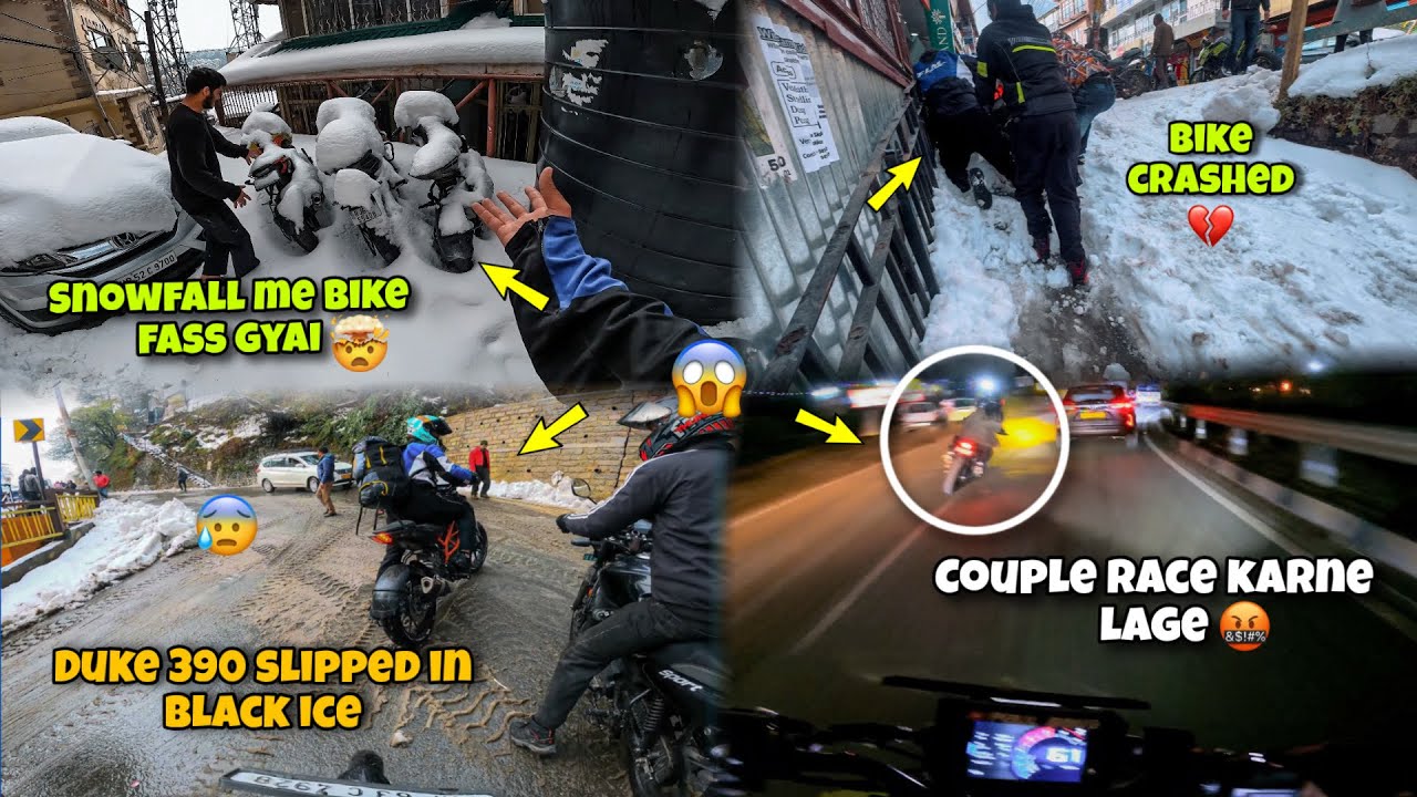 Duke 390 Crash Ho Gayi 😰| Black Ice Me Fass gye 🤯