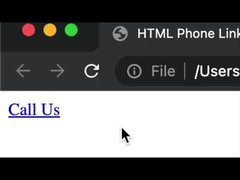 HTML Web Dev: How To Create a Telephone Number Hyperlink