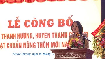 Lễ công bố xã Thanh Hương, Thanh Chương đạt chuẩn Nông thôn mới năm 2022 #ntm