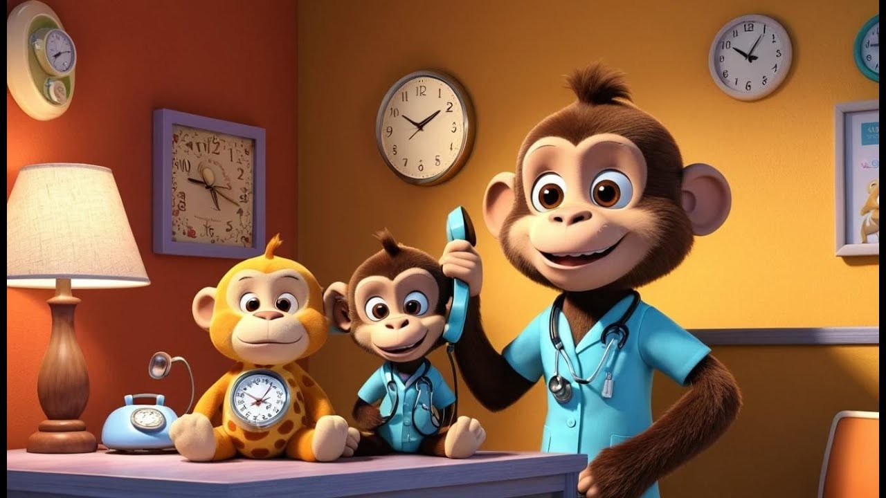 Five Little Monkeys Jumping on the Bed | Fun Counting Song for Kids ...
