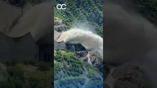 Así se ve la apertura de compuertas de la Presa Hidroeléctrica La Yesca en Nayarit