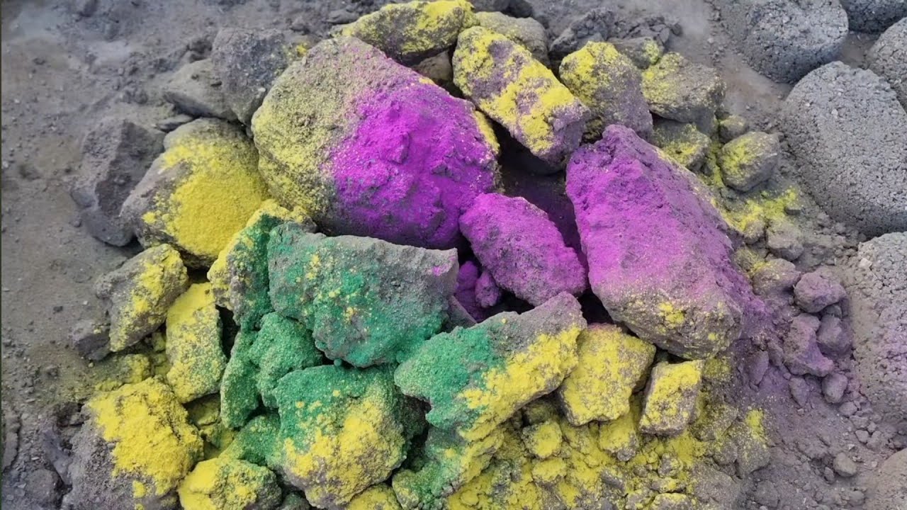 Colorful Topping Brown Dirt Floor Crumbling Satisfying ASMR #oddlysatisfying #asmr