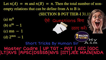 Number of relation a from A to B| RELATIONS AND FUNCTIONS/ Tricks and shortcuts #master_cadre,