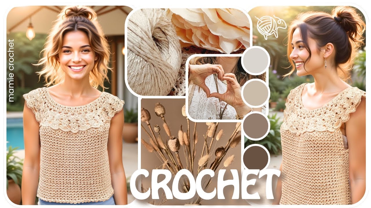 🌷 TOP LEANE AU CROCHET ULTRA GLAMOUR ! VOUS ALLEZ FONDRE !!! 🌷 TUTO TOUTES TAILLES @MamieCrochet