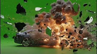 Intense Green Screen Car Crash Explosion Dynamic Cinematic Vfx Overlay