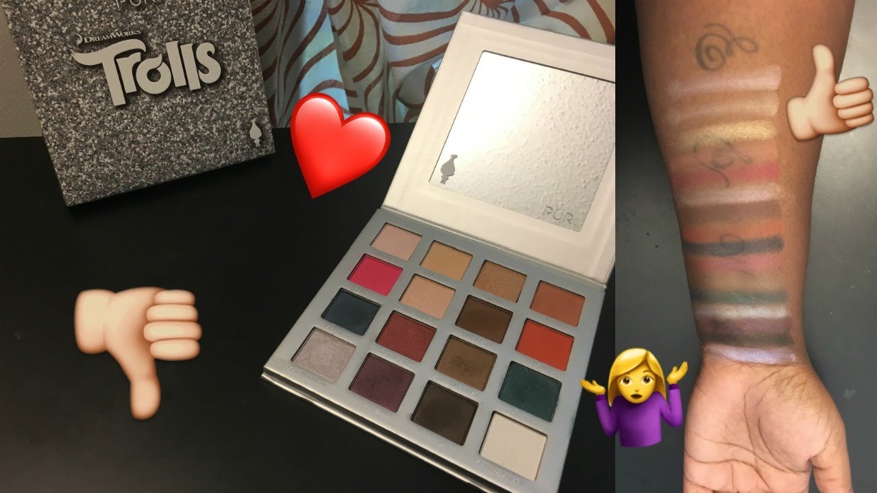 PUR Cosmetics x Dreamworks 'Trolls' Eyeshadow Palette - LIVE SWATCHES | WOC/POC