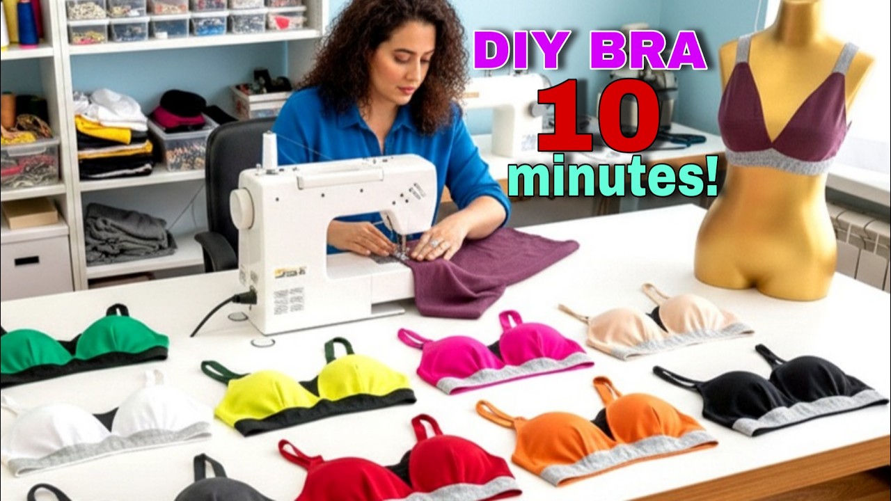 ⏱️ DIY Bralette in Just 10 Minutes! | Easy & Comfortable Bra from Recycled Fabric(Fabric Scraps)♻️👙