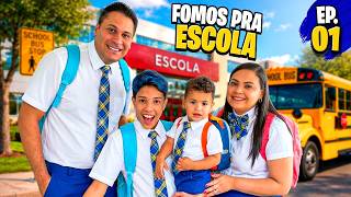 HEITOR FOI PARA A ESCOLA! TODOS DA FAMÍLIA HENRIQUE CAUÃ FORAM MATRICULADOS! * Confusão e diversão!!
