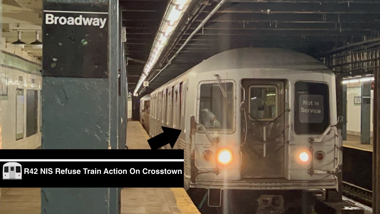 IND Crosstown Line: R42 NIS Refuse train Action @Metro-Lorimer St/Bway Ft: 