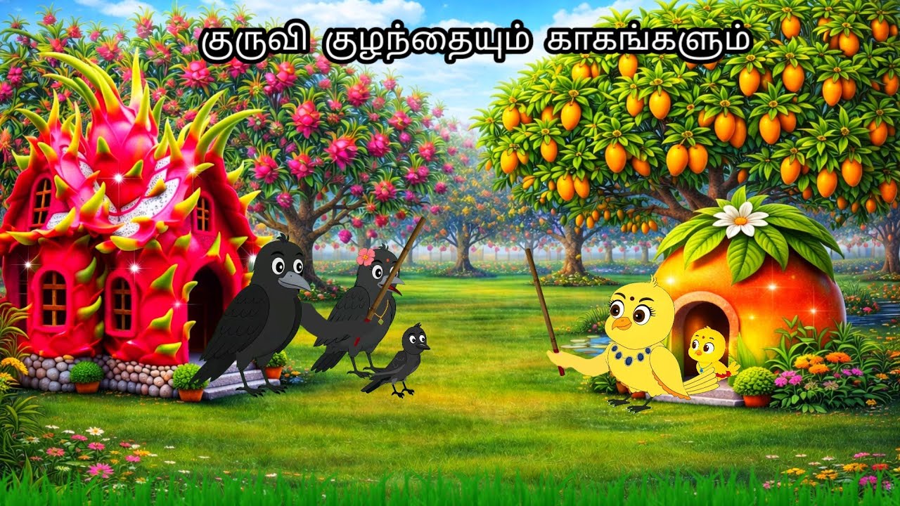 குருவி குழந்தையும் காகங்களும்/Moral story/kids jungle birds