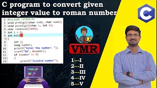 43.C program to convert given integer value to roman number | C Programming Language Lab | PPS Lab