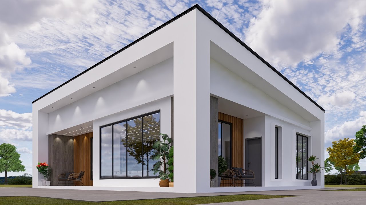 Modern Bungalow House Design 2 Bedroom 13.2m x 10.6m - YouTube