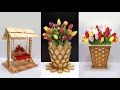 Ice cream stick craft ideas | Best out of waste popsicle sticks | Kreasi vas bunga dari stik eskrim