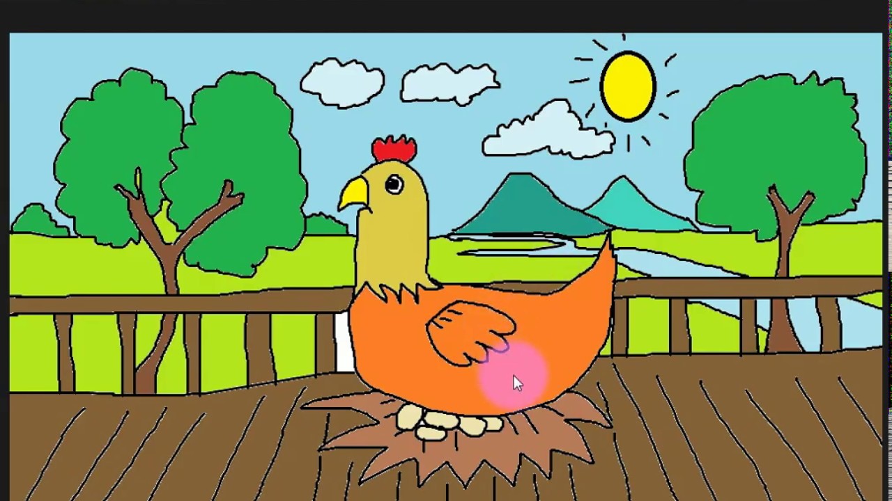 วาดภาพง่ายๆ ด้วยโปรแกรม Paint ภาพไก่