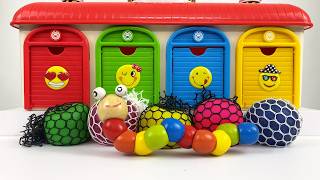 Satisfying Garage | Cutting Rainbow Squishy Balls Oddly Relax ASMR