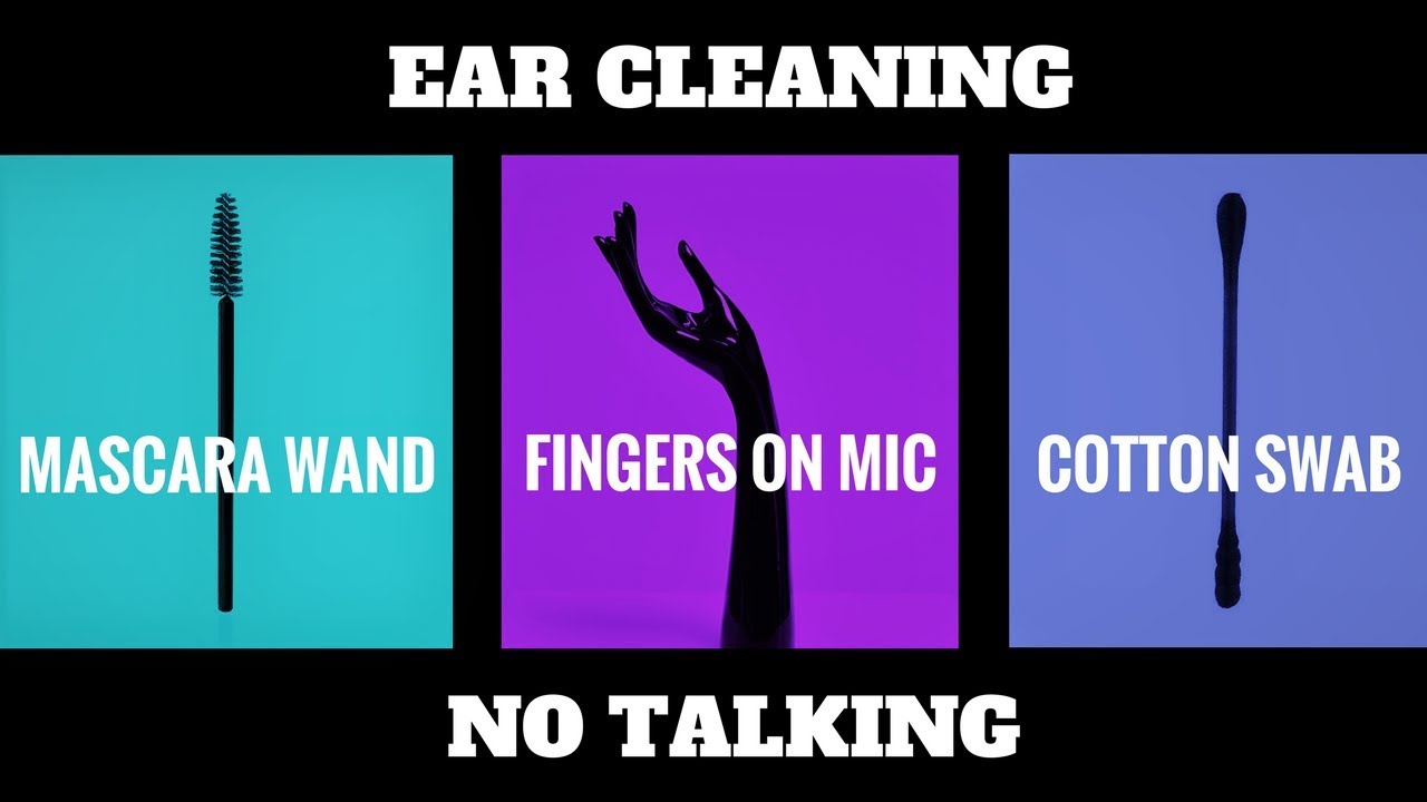 (binaural) ASMR - ear cleaning ft cotton swab, fingers, mascara wand (NO TALKING)