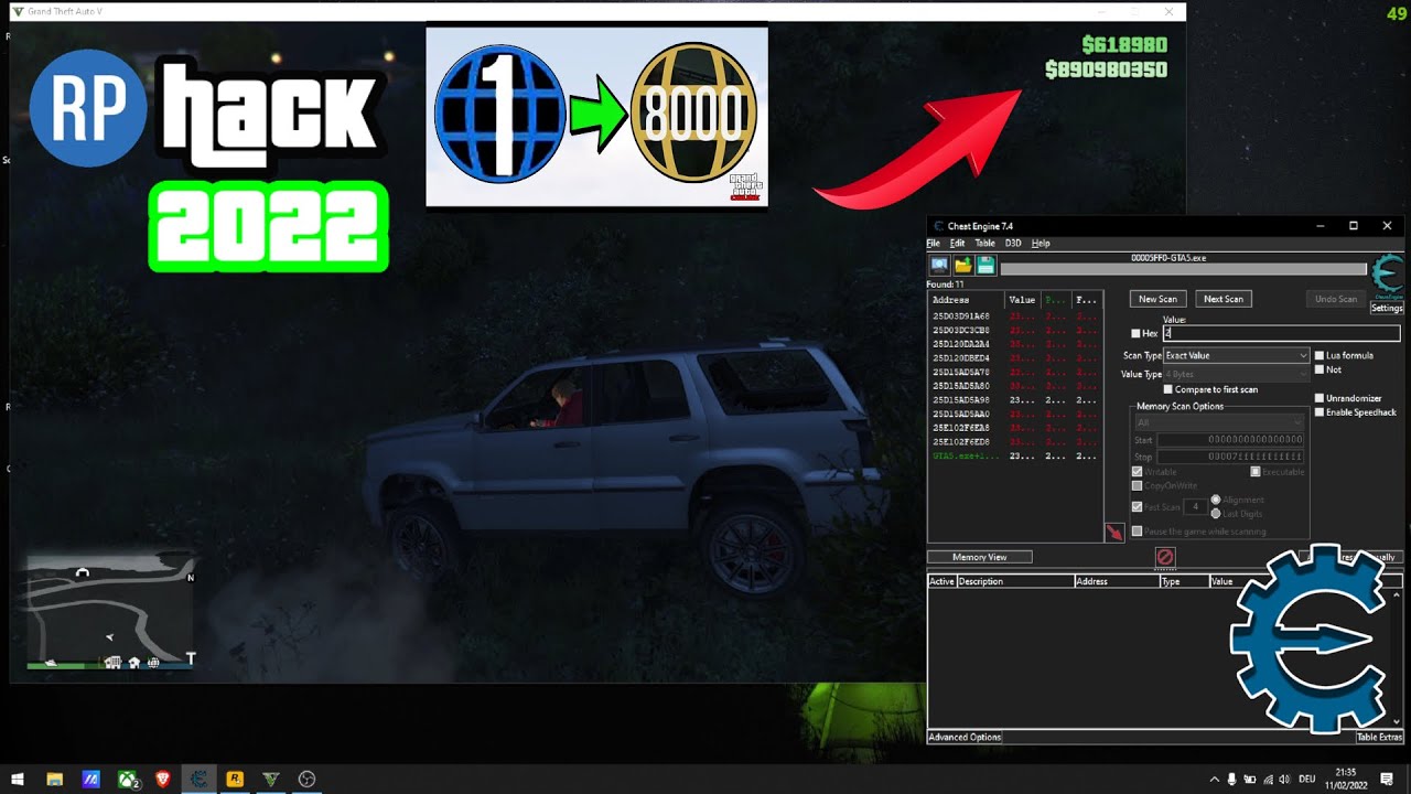 How to Get Rp In GTA V ONLINE Using Cheat Engine 2022 YouTube