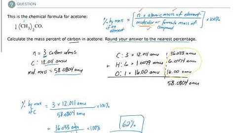 ALEKS - Finding mass percent from chemical formulae (Example 2)