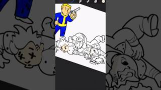 Fallout boy having fun in wasteland #fallout #coloring #asmr #shorts