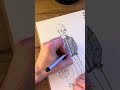 Sketching with pen, shading the jacket and outlines. #drawing #art #sketch