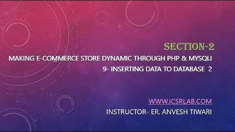 9  Inserting Data To Database  2 Multi Vendor E Commerce Website Using PHP & MySQL