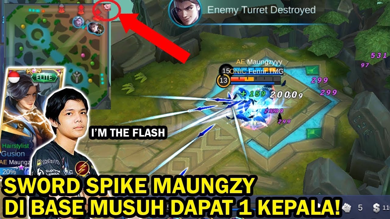 GUSION MAUNGZY VS ONIC! CUMA GUSION MAUNGZY YANG BISA & BERANI SWORD SPIKE DI BASE MUSUH!
