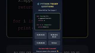 Python Tricky Question #3 🔥 | Mutable Default Argument Output 🤯 #shorts #Python