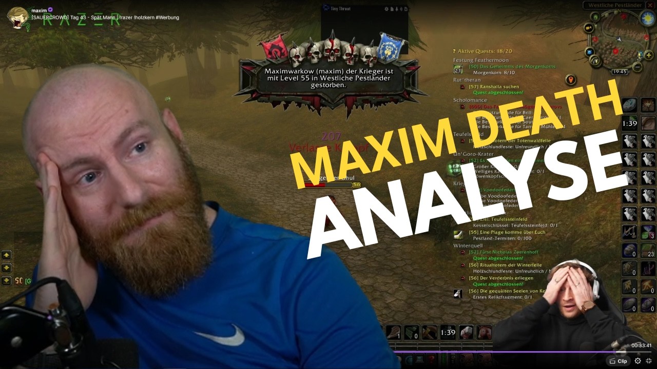 Maxim stirbt mit Level 55 😱 | FalganWoW reagiert auf Sauercrowd HC death
