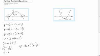 5 Minute Math: Writing Quadratic Equations from Graphs