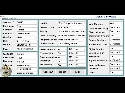 Overview of School Management System with MySQL Database in Visual Basic.NET