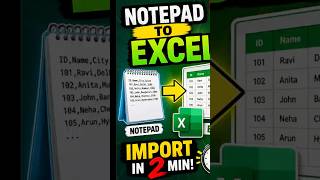 How to Import Notepad Data into Excel #excel #malayalam #shorts