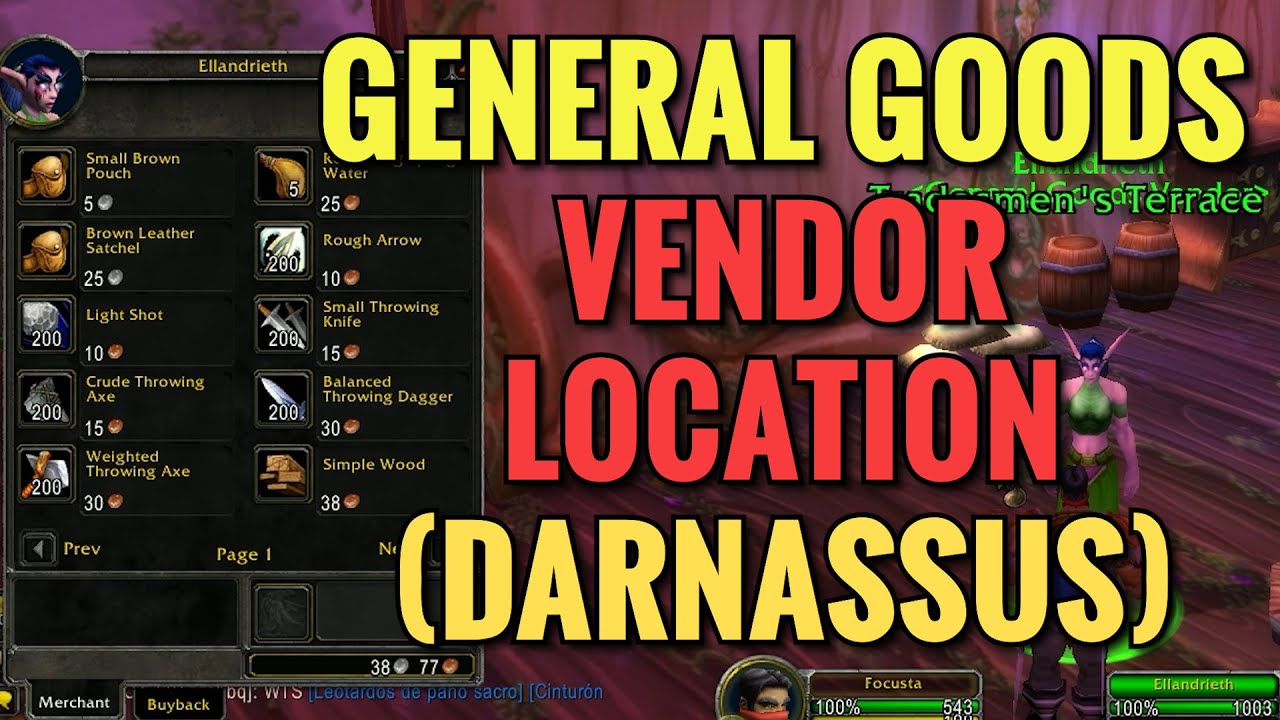 Darnassus General Goods Vendor Location - WoW Classic