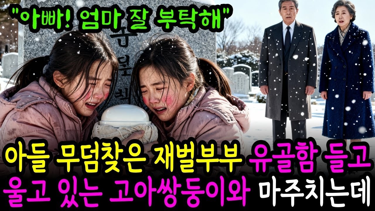 아들 기일에 무덤 찾아온 백만장자 부부 엄마의 유골함을 들고 울고 있는 고아쌍둥이와 마주치는데