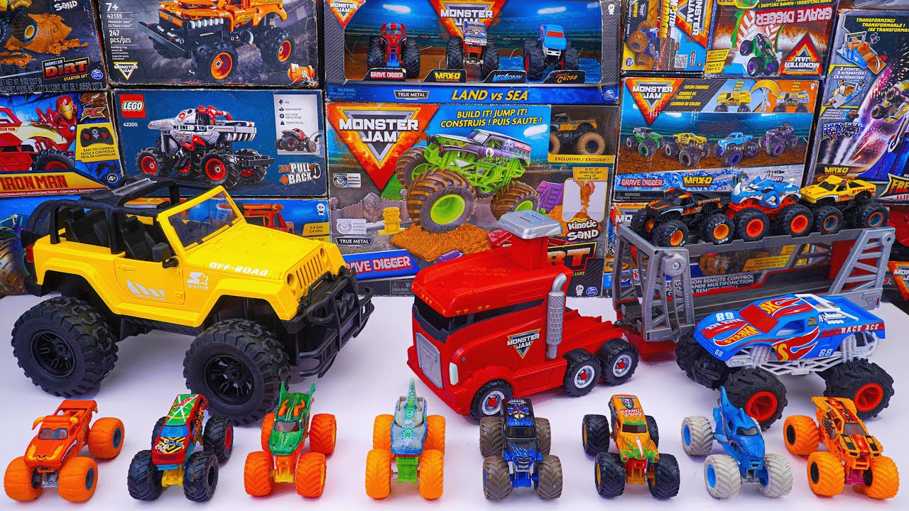 Monster Jam Collection Unboxing Review | Monster Jam Climbing Car Monster All Terrain Driving