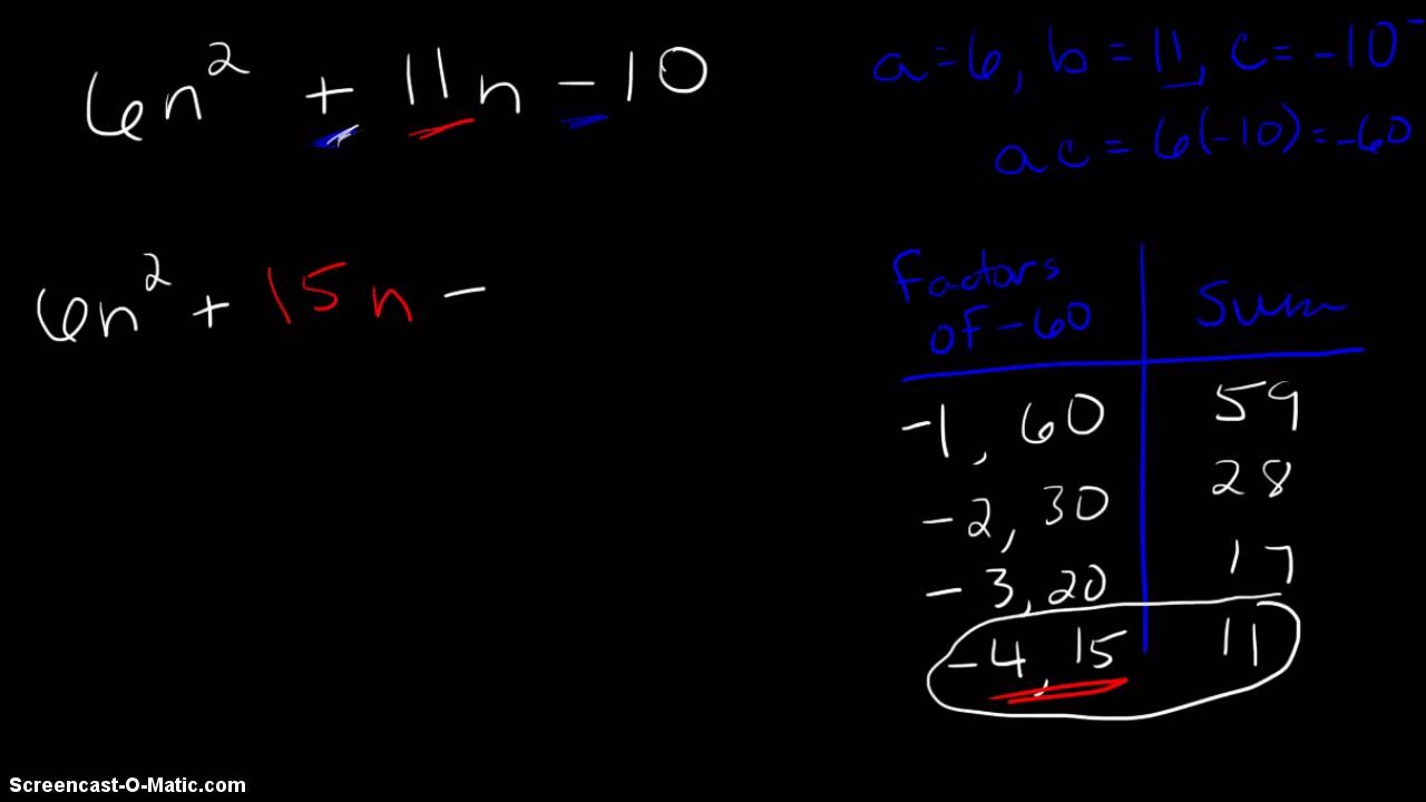 Factoring with the ac-method - YouTube